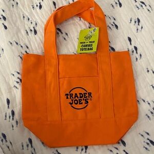 Trader Joe's Orange Canvas Tote Bag